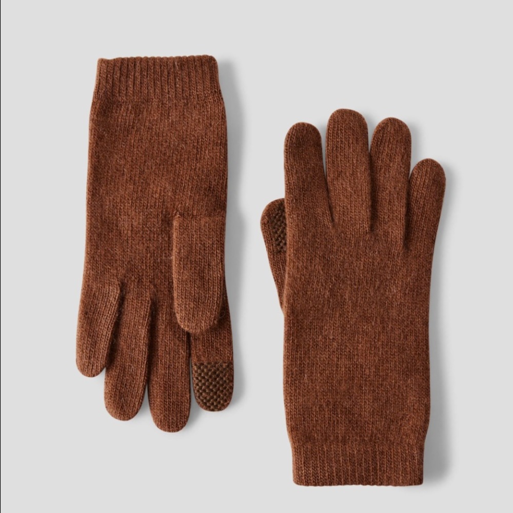 Babaton Brown Knit Gloves